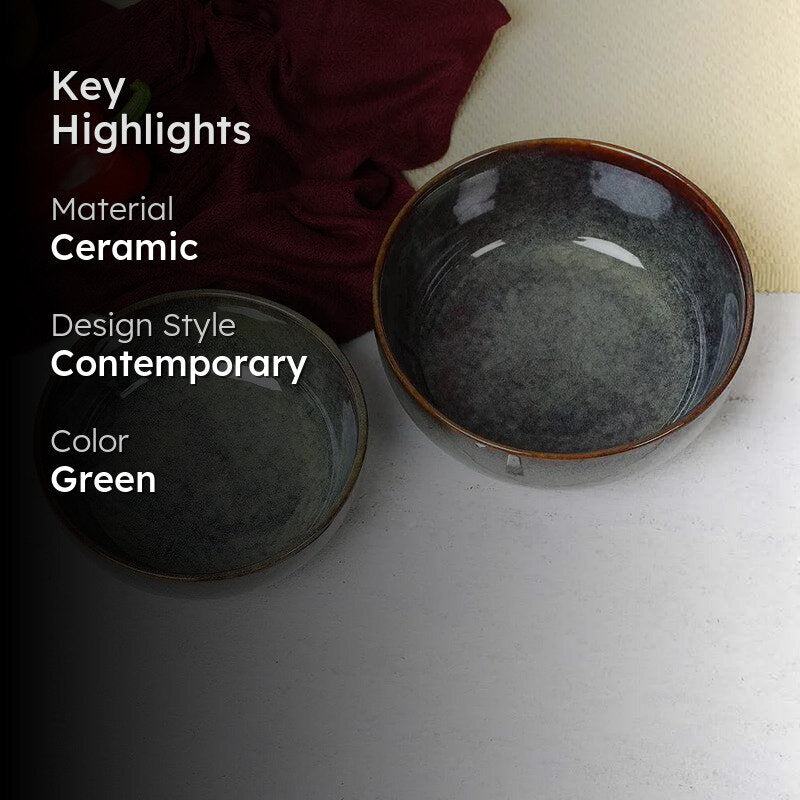 Elmina Glam Handmade Serving Bowl (750 ML) - Set Of Two media 2