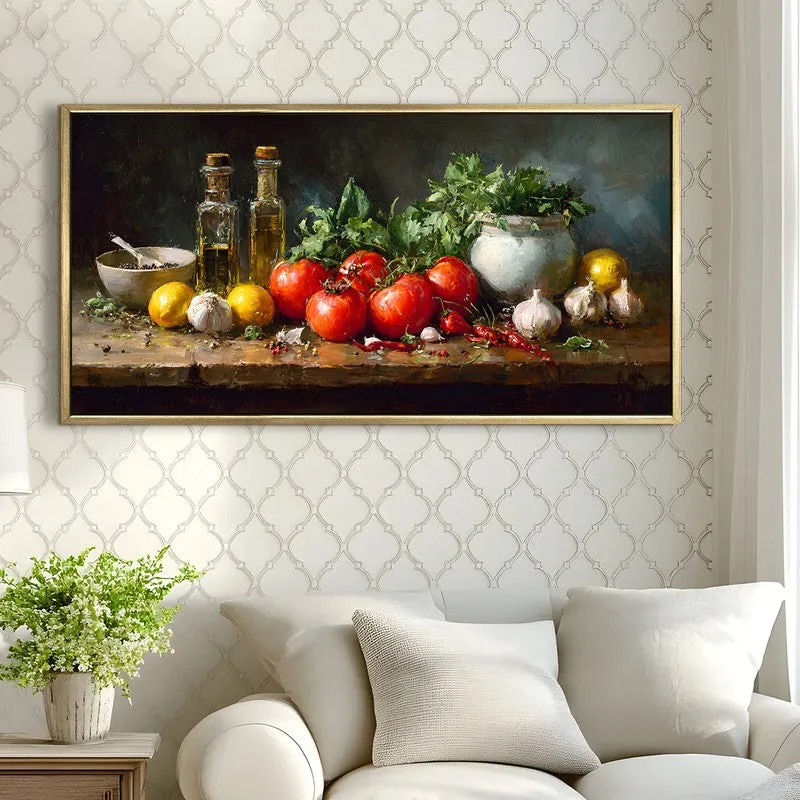 Harvest Table Canvas Wall Painting With Frame media 4