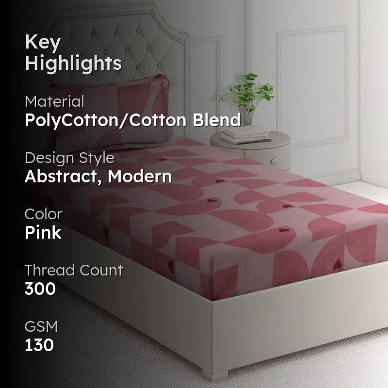 Blushing Arcs Abstract PolyCotton Bedsheet  - 130 GSM media 2
