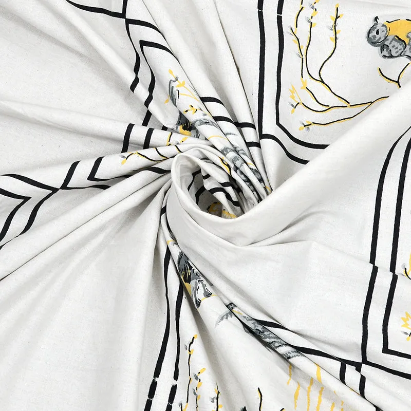 Feather Dreams Cotton Bedsheet (Yellow) - 144 TC media 5