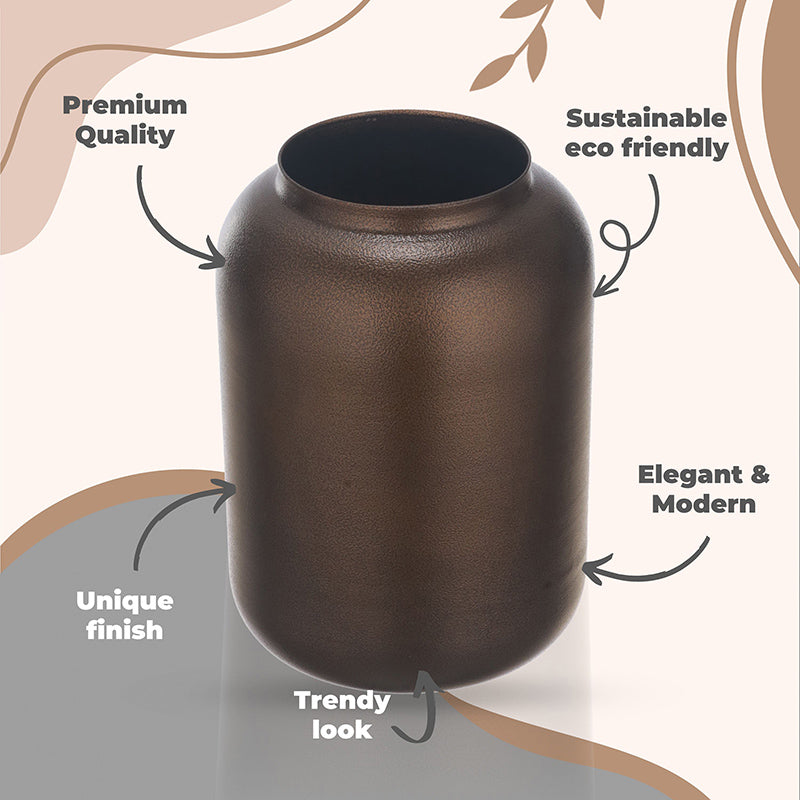 Alexis Metal Vase - Brown media 5