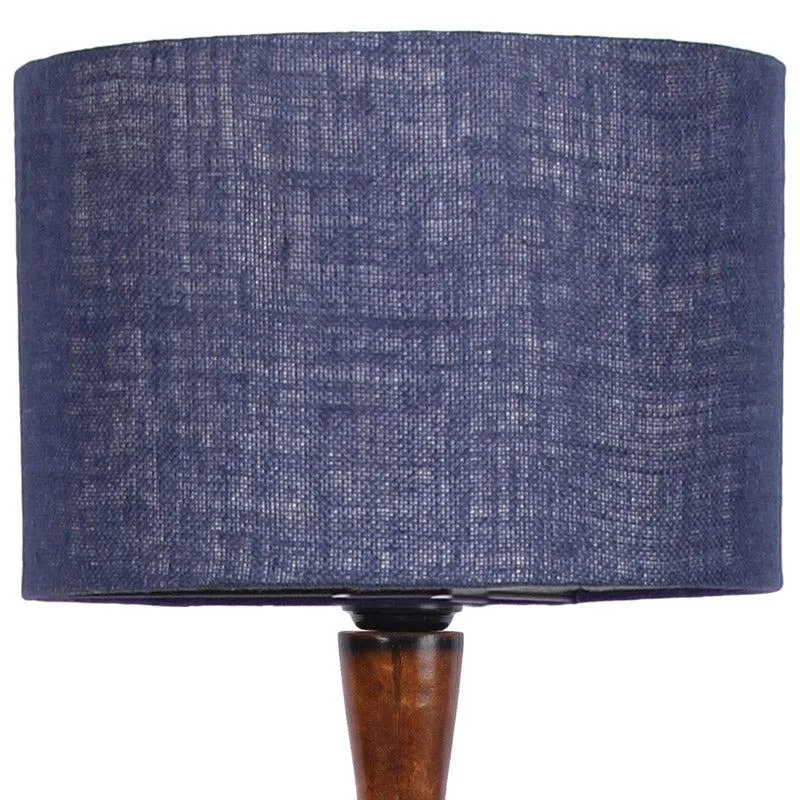 Biya Vintage Wooden Floor Lamp With Jute Shade - Blue media 5