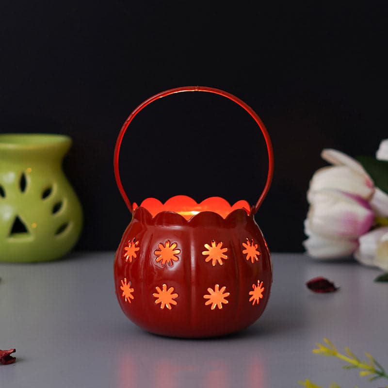 Nirvana Lantern Tealight Candle Holder - Red