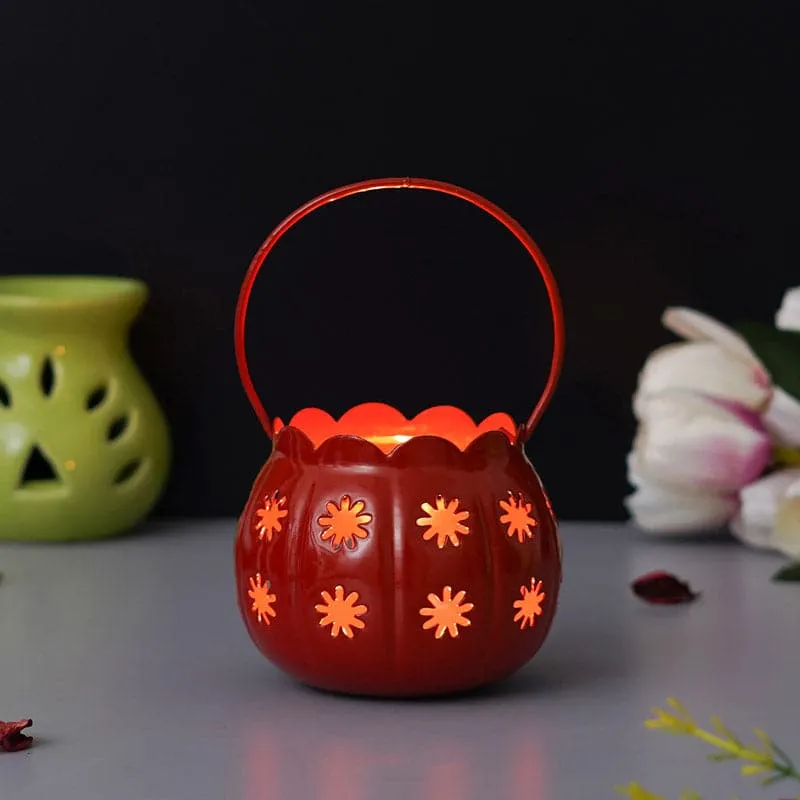 Nirvana Lantern Tealight Candle Holder - Red media 1