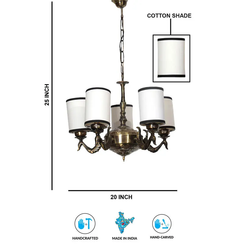 Algona Cylindrical Golden Antique Ceiling Lamp media 6