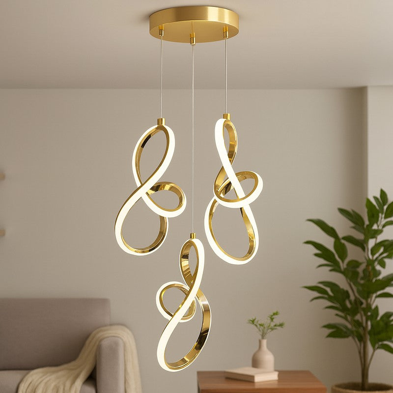 Celestial Loop Metal Ceiling Lamp - Gold media 2