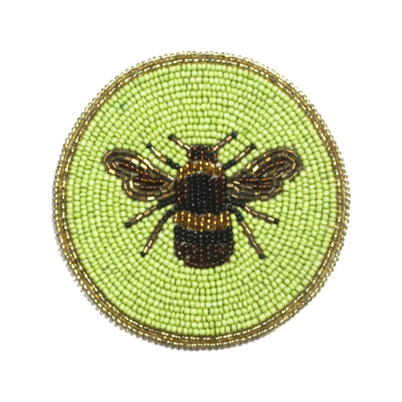 Moiraa Beaded Coaster (Green) - Set Of Four media 3