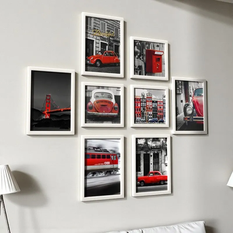 Vintage Red Frames Wall Art - Set Of Eight media 1