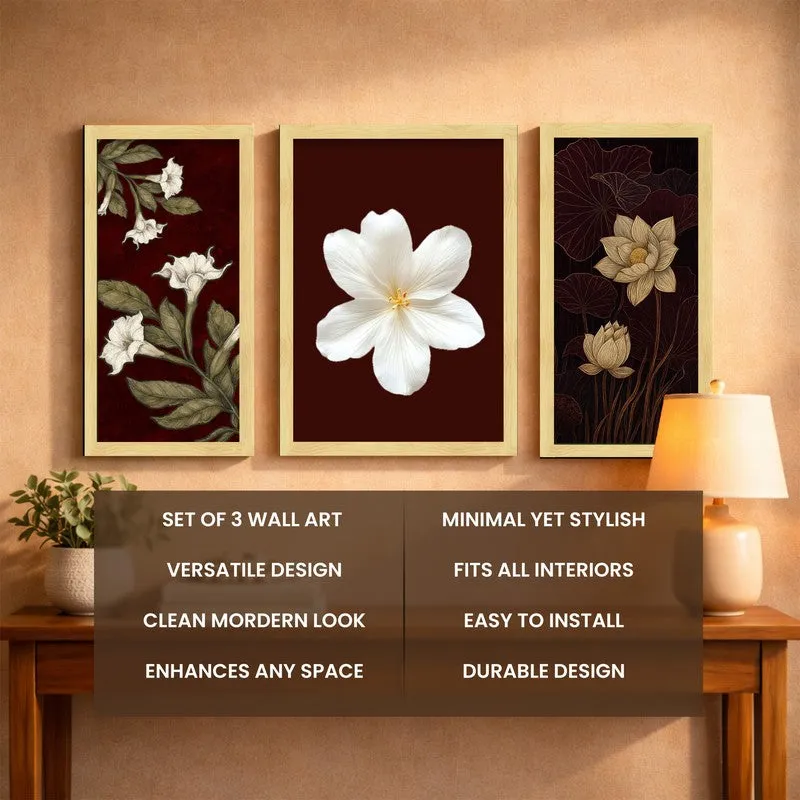 Petal Poetry Wall Art With Frame - Set of Three media 5