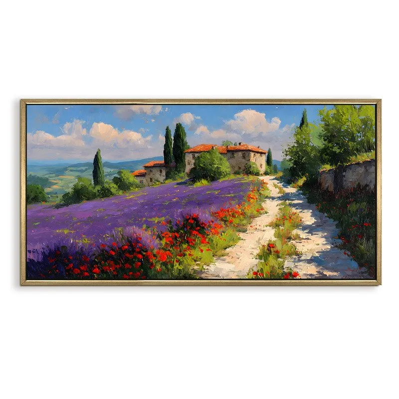 Violet & Vermilion Canvas Wall Painting With Frame media 3