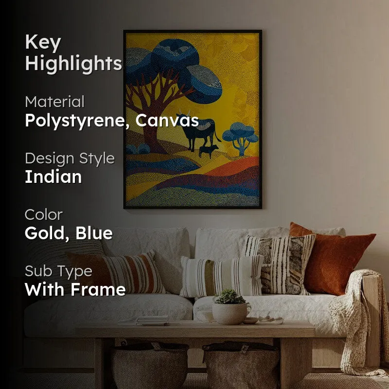 Sunlit Canvas Wall Painting With Black Frame media 2