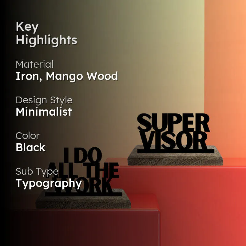Supervisor Typography Showpiece - Set Of Two media 2