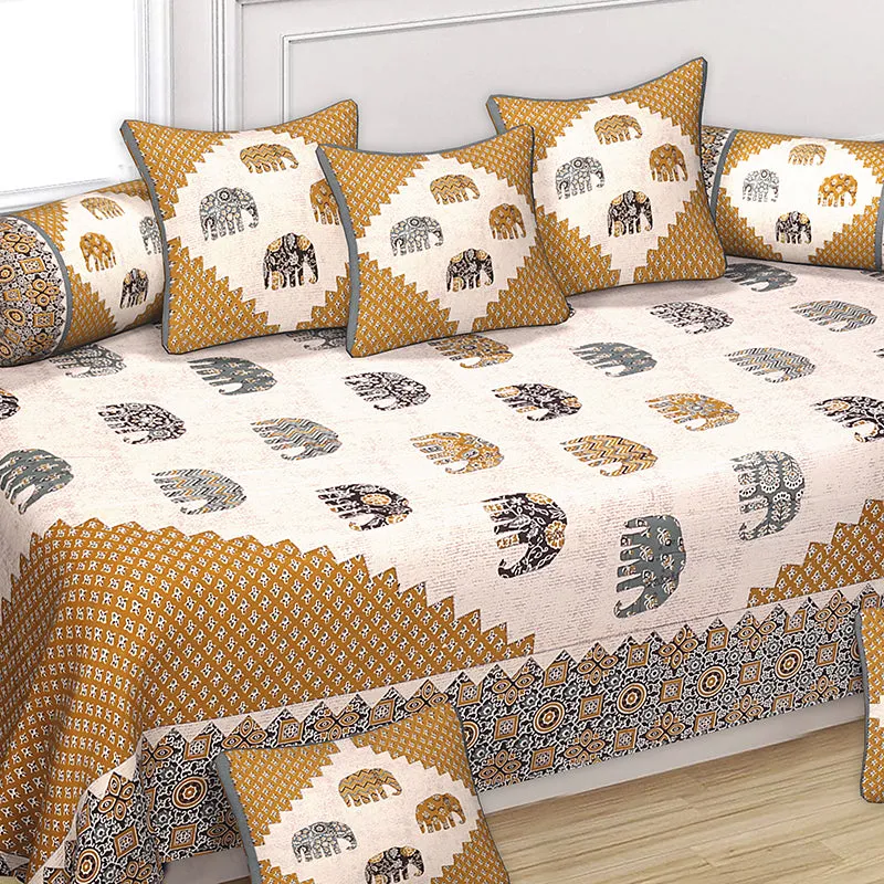 Anaahitha Ethnic Cotton Diwan Set (Brown) - Eight Piece Set media 3
