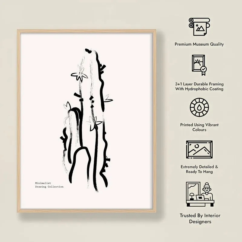 Succulent Canvas Wall Painting With Brown Frame media 9