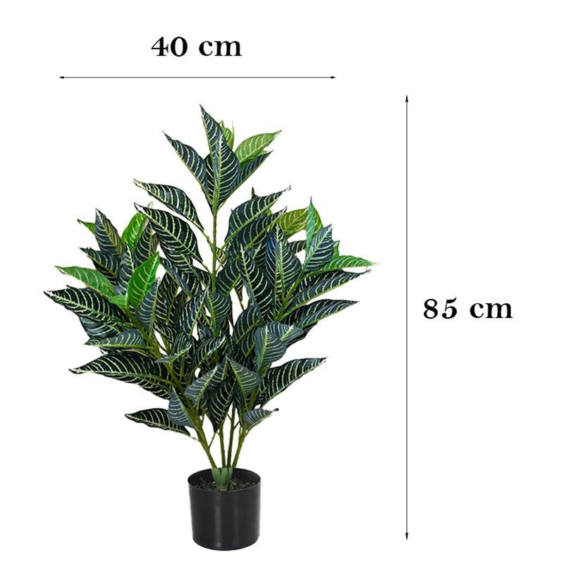 Faux Deco Rubber Plant With Black Plastic Pot - 2.79 ft media 8