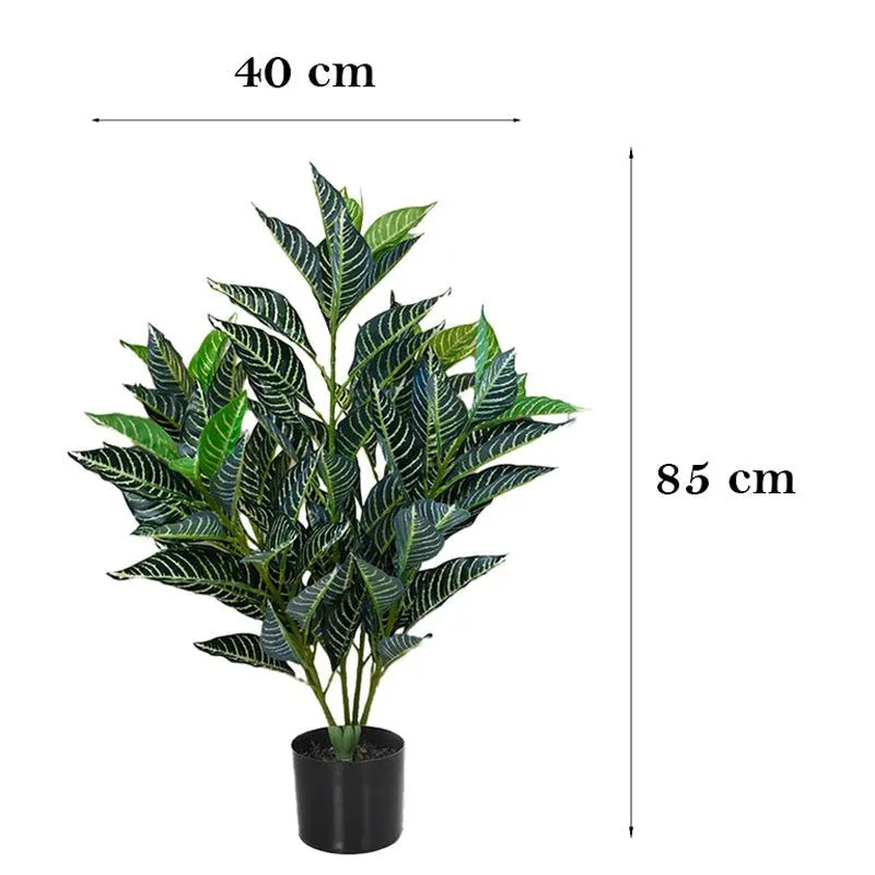 Faux Deco Rubber Plant With Black Plastic Pot - 2.79 ft media 8