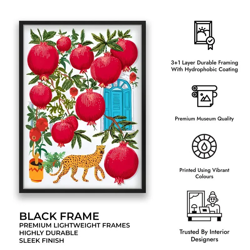 Garden Scene Canvas Wall Painting - Black Frame media 9