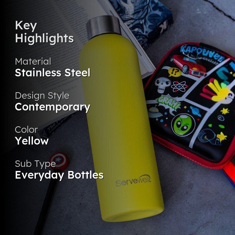 Steel Elegance Elixir Bottle (900 mL) - Lemon Yellow media 2