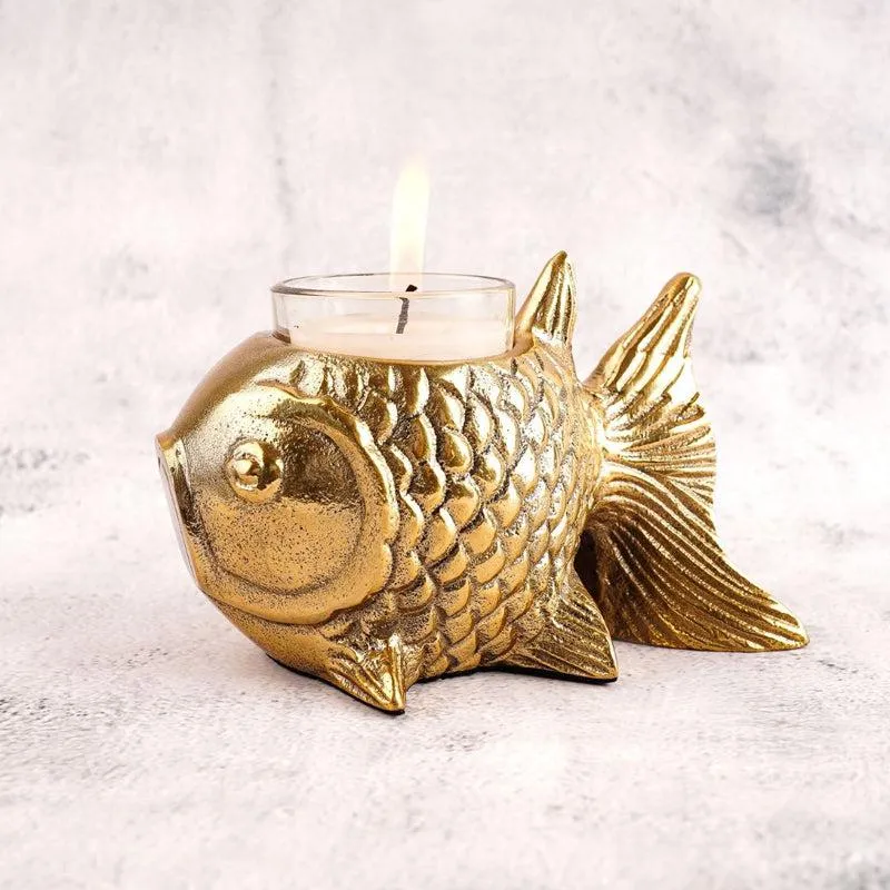 Goldfish Glam Telight Candle Holder media 1