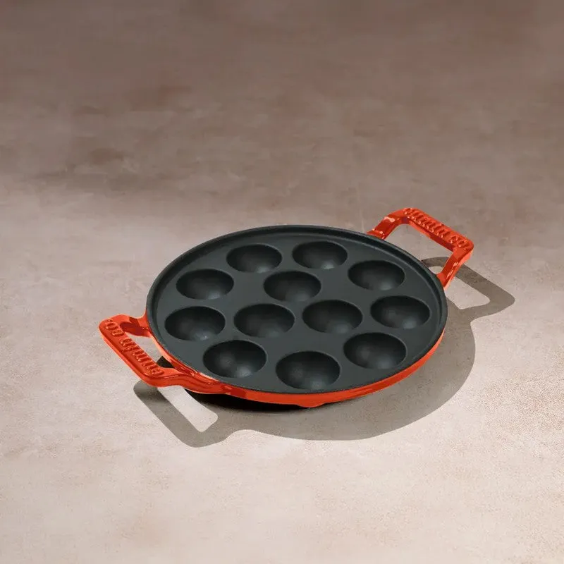 Cumin Co Enamel Cast Iron Paniyaram Pan - Rust media 5