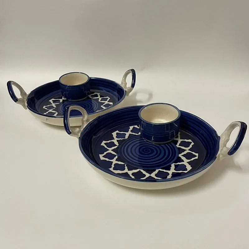 Alkina Ceramic Platter Blue - Set of Two media 1