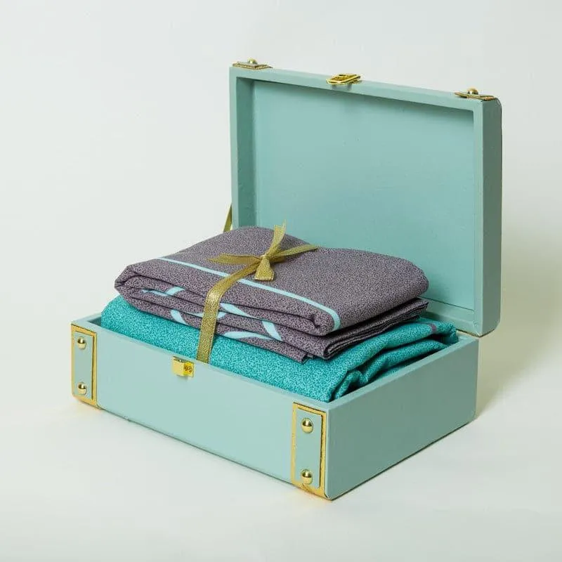 Swayam Vidisha Bedsheet Gift Set- Turquoise media 3