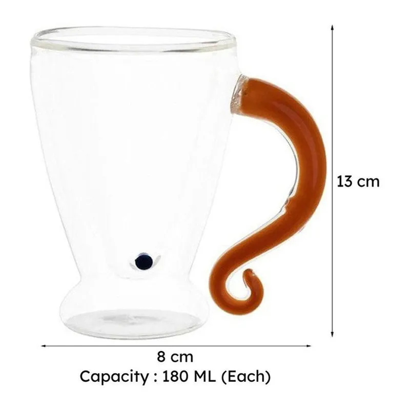 Aluna Borosilicate Glass Tea Cup (180 mL Each) - Set Of Two media 6