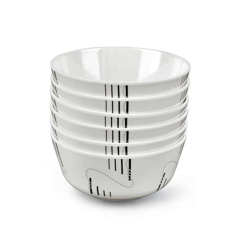 Strip & Ropes Melamine Snack Bowls (200 mL Each) - Set of Six - 6