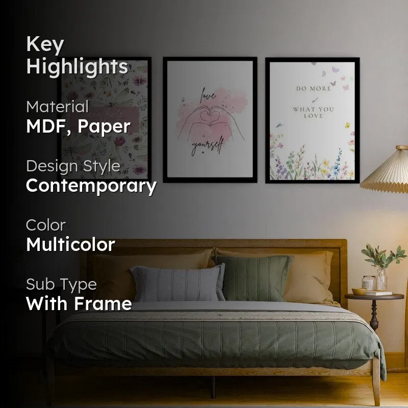 Love Script Paper Wall Painting With Frame - Black media 2