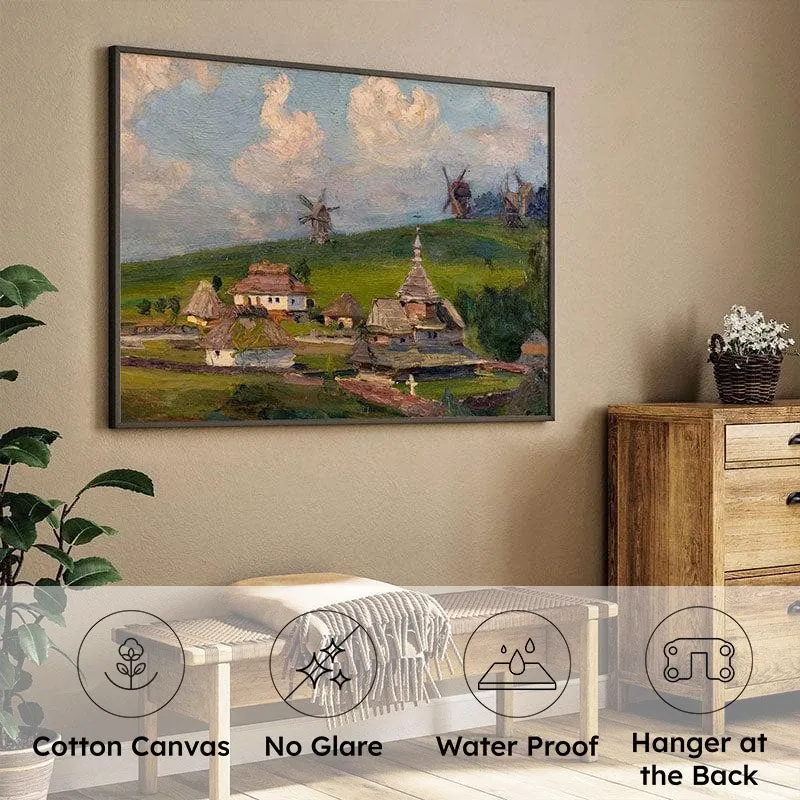 Oil Paint Landscape Wall Painting - Black Frame media 4