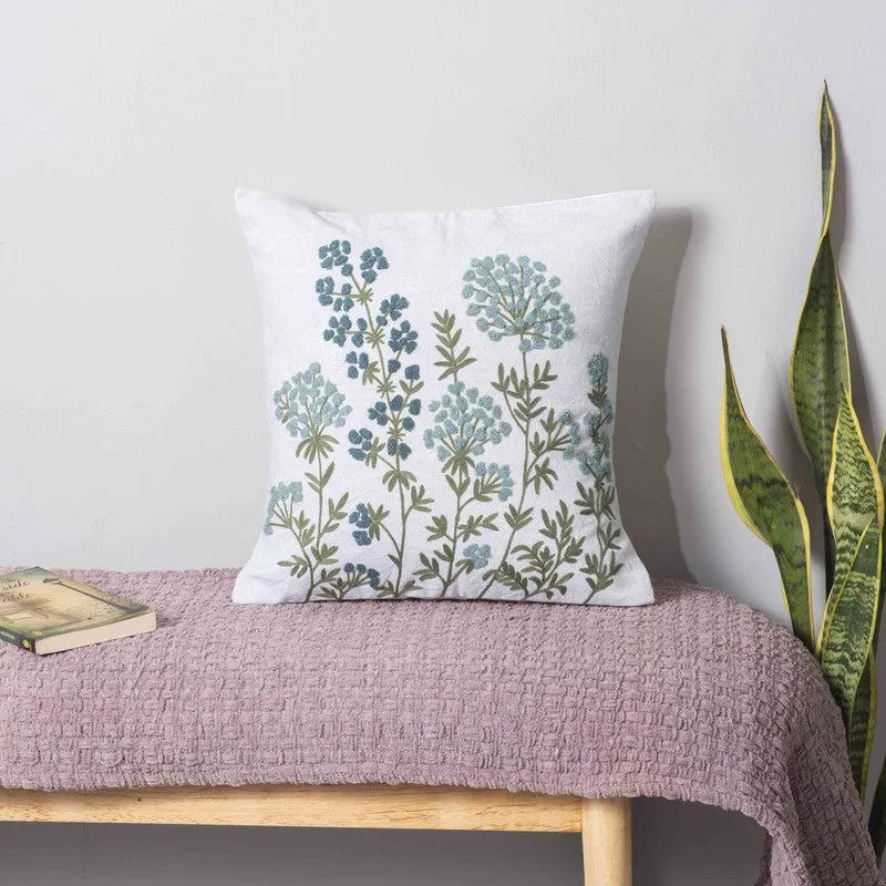 Azure Bloom Cotton Cushion Cover media 2