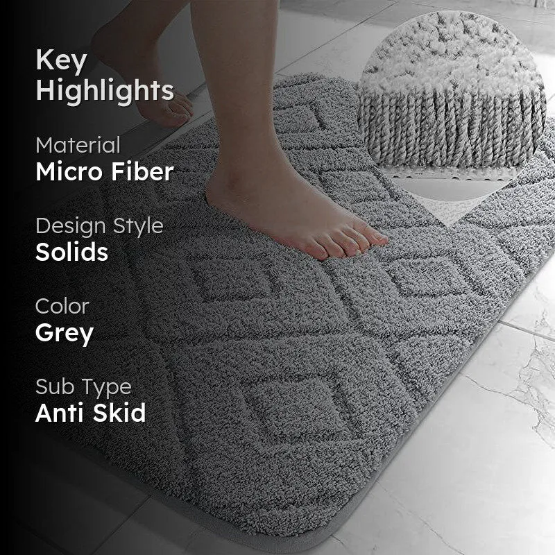Zella Anti Skid Bath Mat - Grey media 2