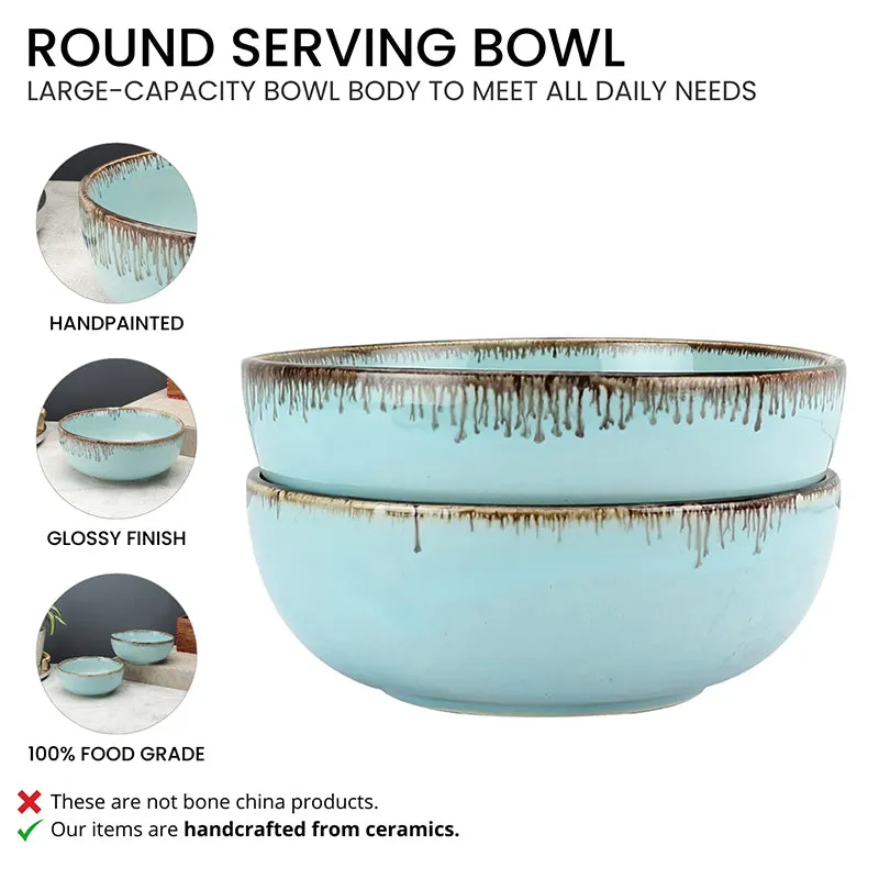Casablanca Ceramic Serving Bowl - Set Of Two media 3