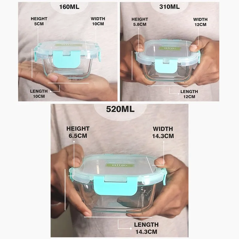 Tiffin Leak Proof Glass Lunch Box - Set Of Three media 10