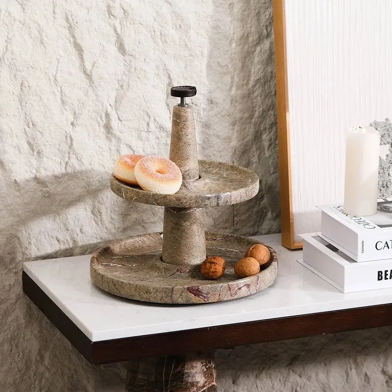 Rustica Serve Marble Platter - Coffee media 1