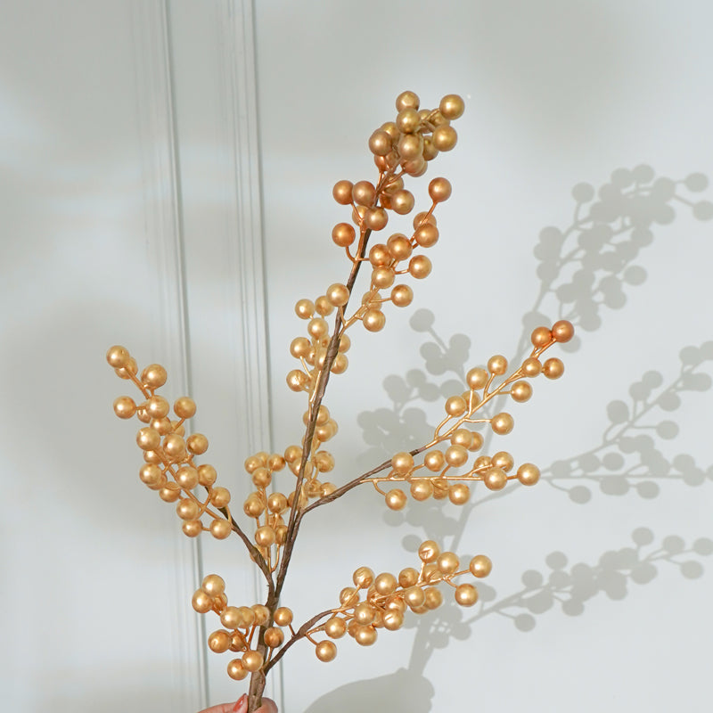 Faux Cherry Blossom Flower Stick (Gold) - 32 CM media 3