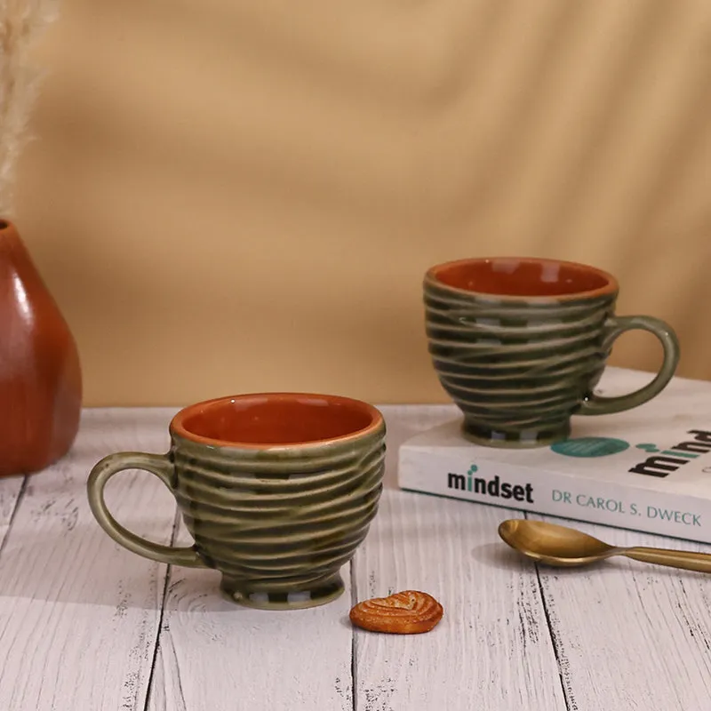 Constanza Ceramic Tea Cup (150 mL)/Green) media 5