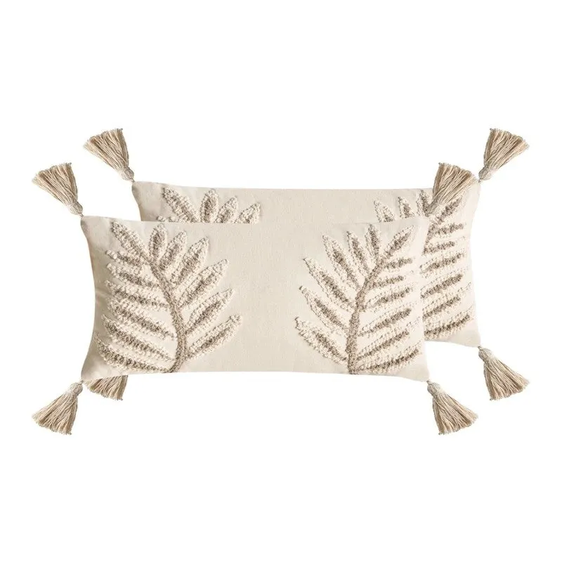 Earth Weave Embroidered Cotton Cushion Cover - Set of Two media 4