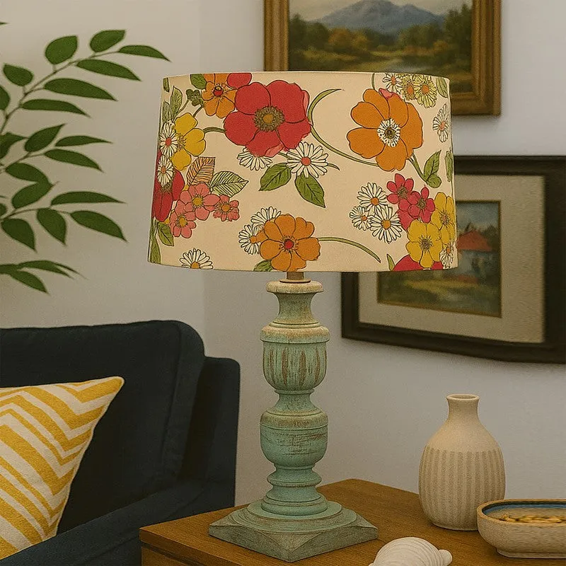 PetalDrape Wooden Table Lamp media 3