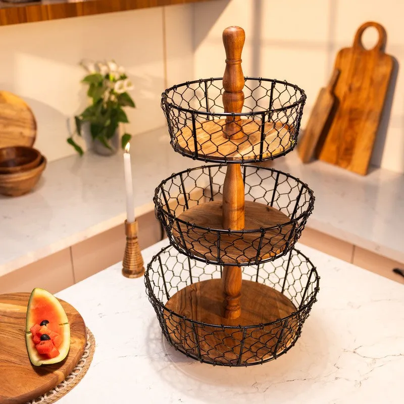 OrchardStack Metal Three-Tier Fruit Basket media 5