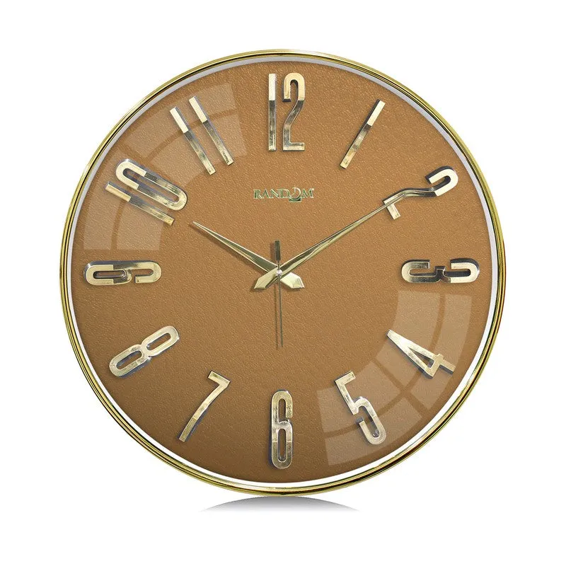 Elite Numeric Plastic Wall Clock - Orange & Gold media 3
