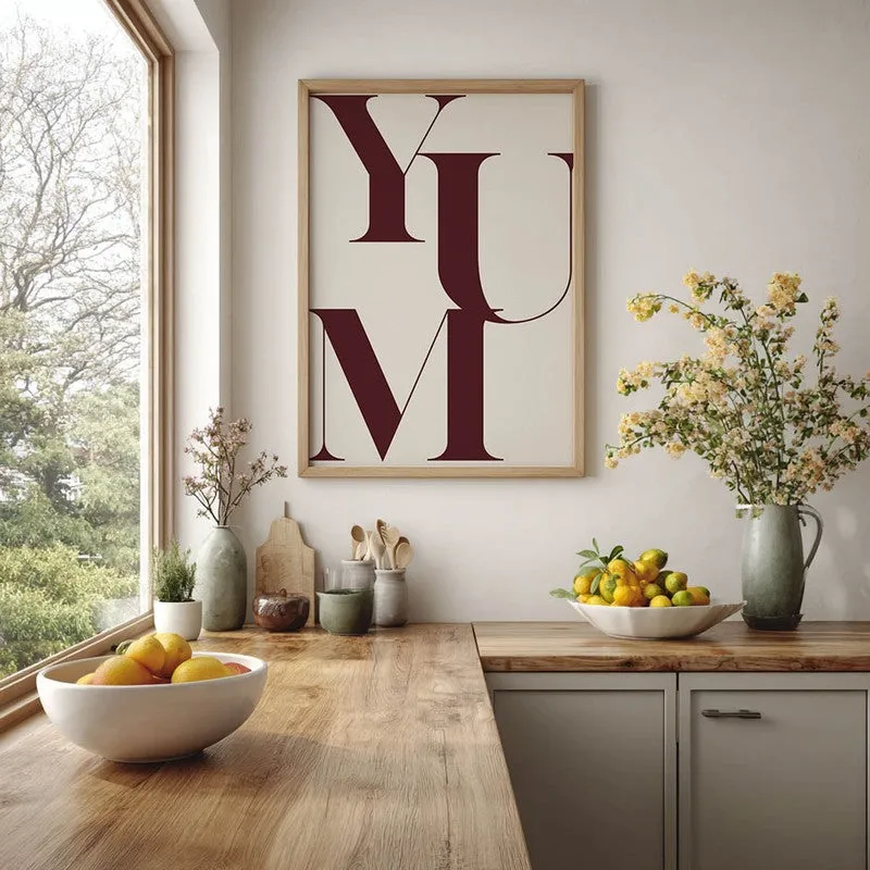YUM Font Archival Canvas Wall Art - Brown media 6