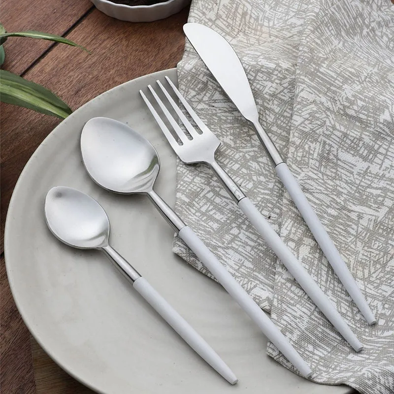 Stirling Cutlery Set (Silver & White) - Four Piece Set media 3