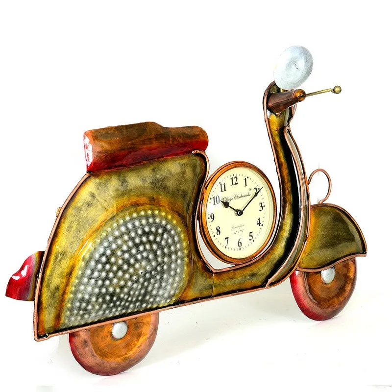 Retro Scooter Design Metal Wall Clock media 4