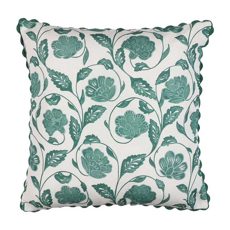 Flora Twine Printed Cushion Cover (Green) - Set Of Two media 6