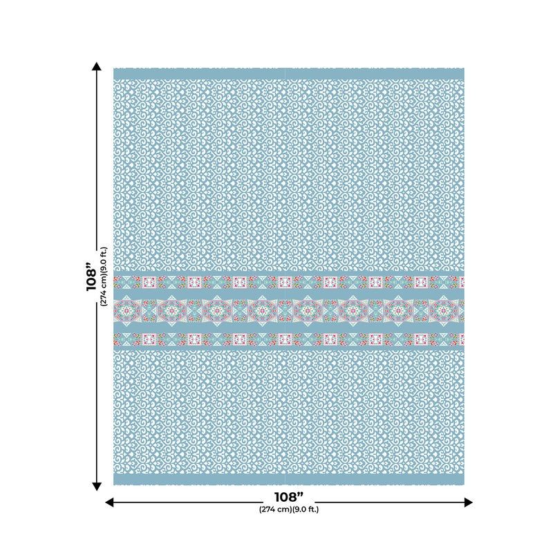 LuxeHaven Cotton Bedsheet (Blue) - 180 TC media 6