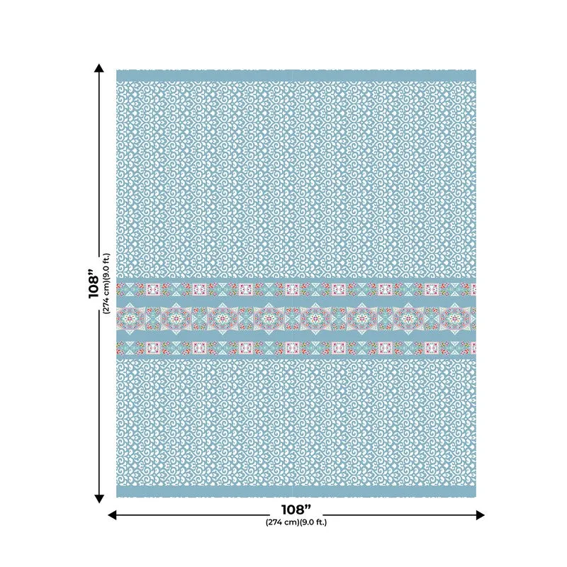 LuxeHaven Cotton Bedsheet (Blue) - 180 TC media 6