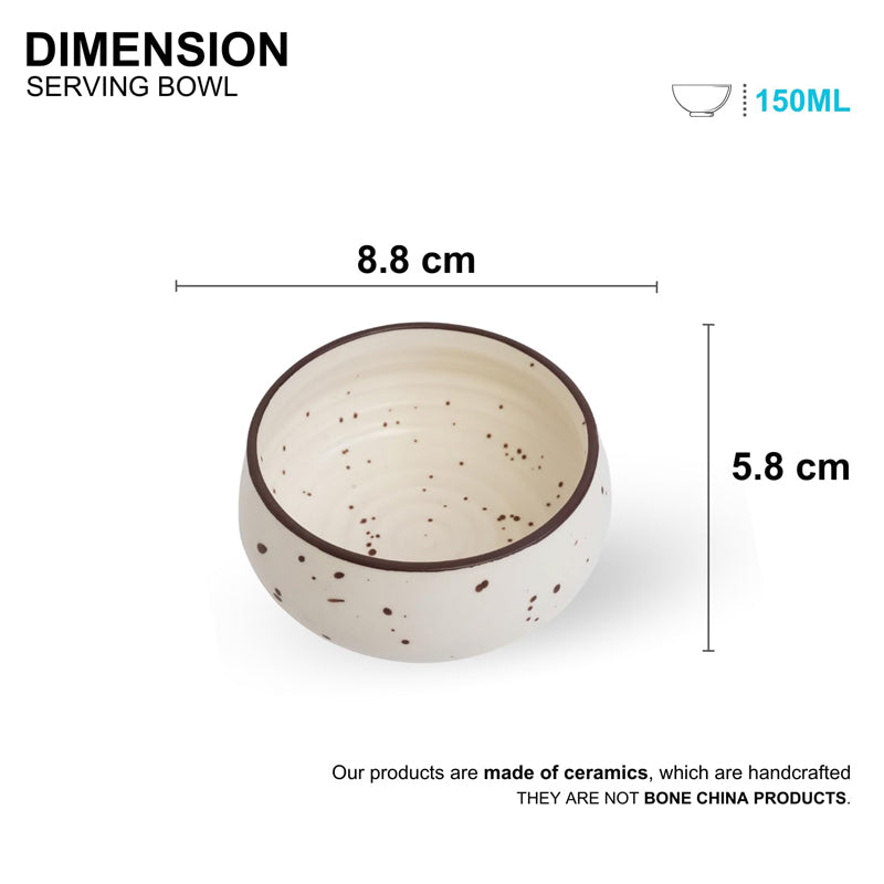 Cera Specks Snack Bowl (Brown, Ivory) - Set Of Six image 7