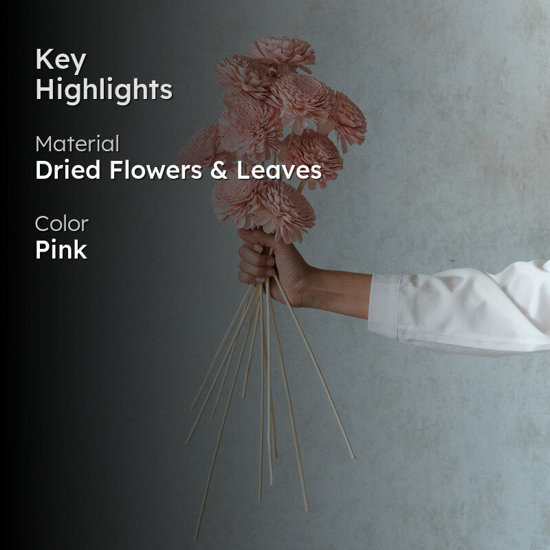 Blushing Pink Flower Stick - Set Of Ten media 2