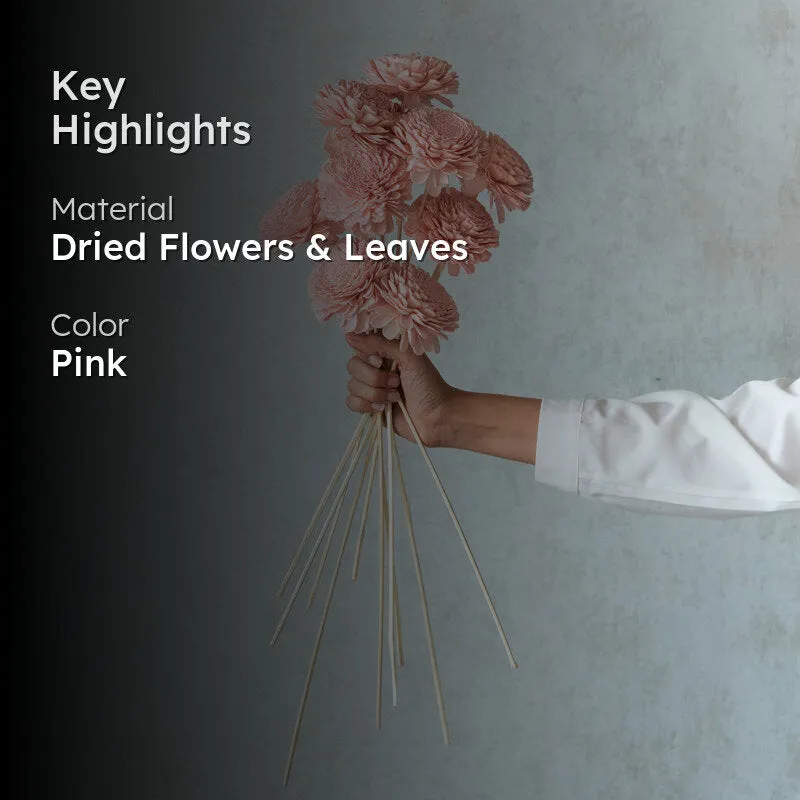 Blushing Pink Flower Stick - Set Of Ten media 2